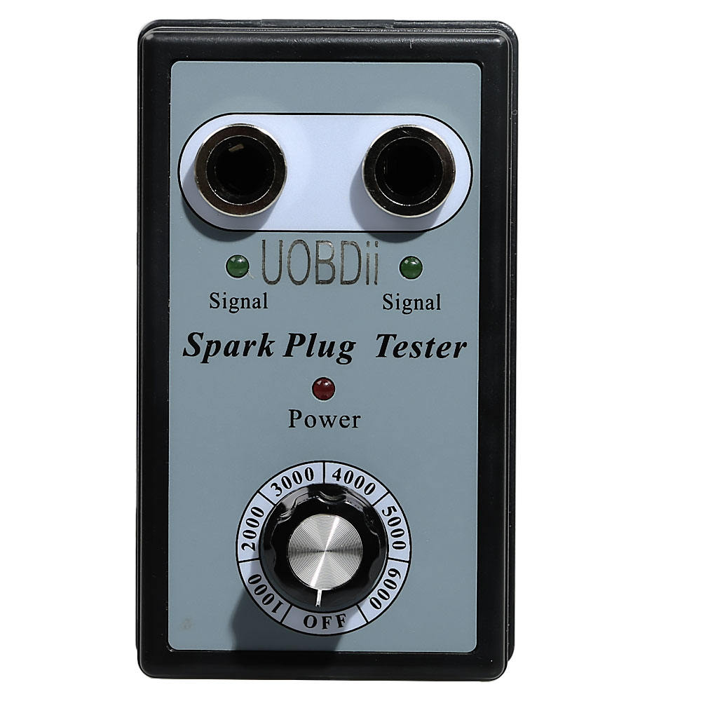 UOBDii Car Spark Plug Tester Ignition Testers Automotive Diagnostic Tool Double Hole Analyzer for 12V Gasoline Vehicles Petrol Car