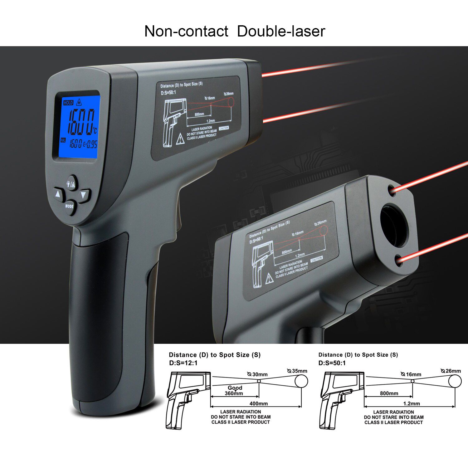 Digital Infrared Thermometer infrarojo digital thermometer Laser Temperature Meter Gun Industrial Laser Pyrometer IR Thermometer