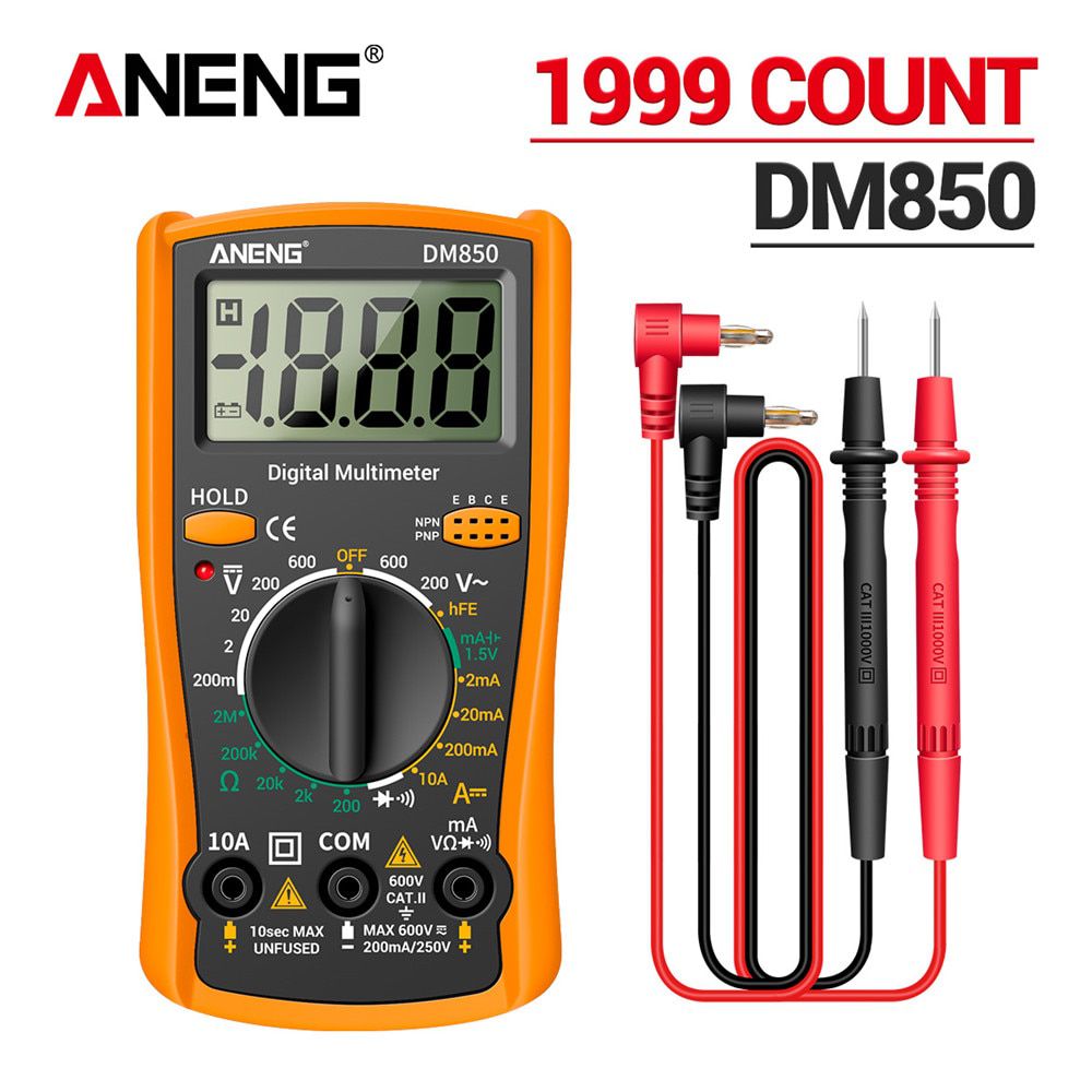 DM850 Eletrical Digital 1999 Counts Professional Multimeter Auto AC/DC Votage tester Ohm Current Ammeter Detector Tool