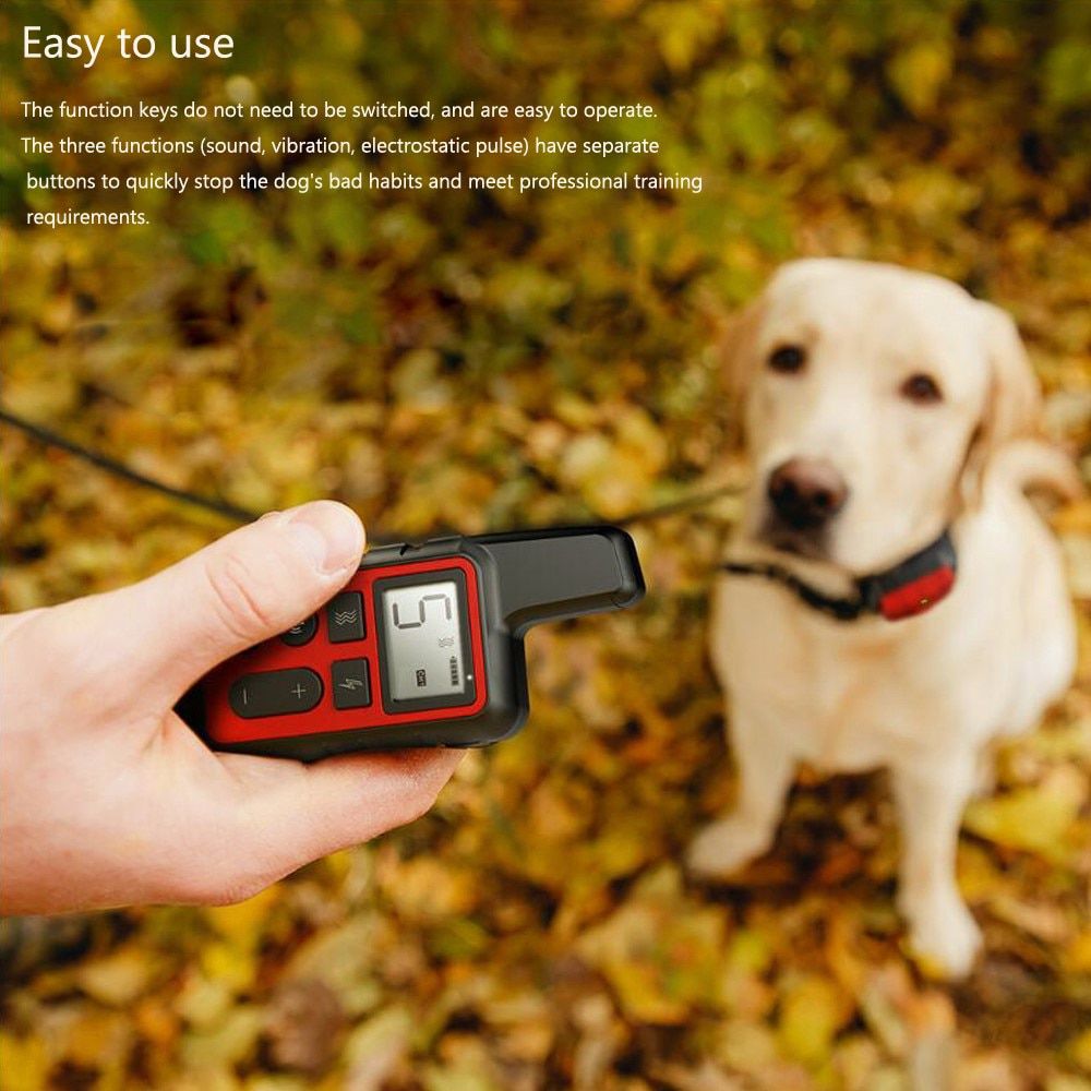 Dog Training Collar Pet Waterproof Rechargeable Shock Sound Vibration Anti-Bark 500m Remote Control For Multiple Size Dog