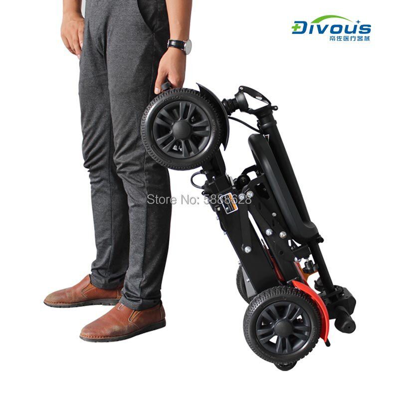 Outdoor travel 4 Wheel  ultralight  Folding Disabled Electric Tricycle Mobility Scooters wheelchair