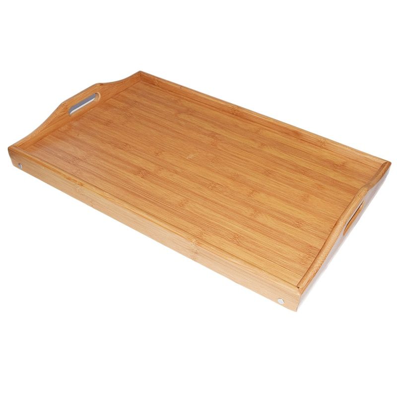 Portable Bamboo Wood Bed Tray Breakfast Laptop Desk Tea Food Serving Table Folding Leg Laptop Desk