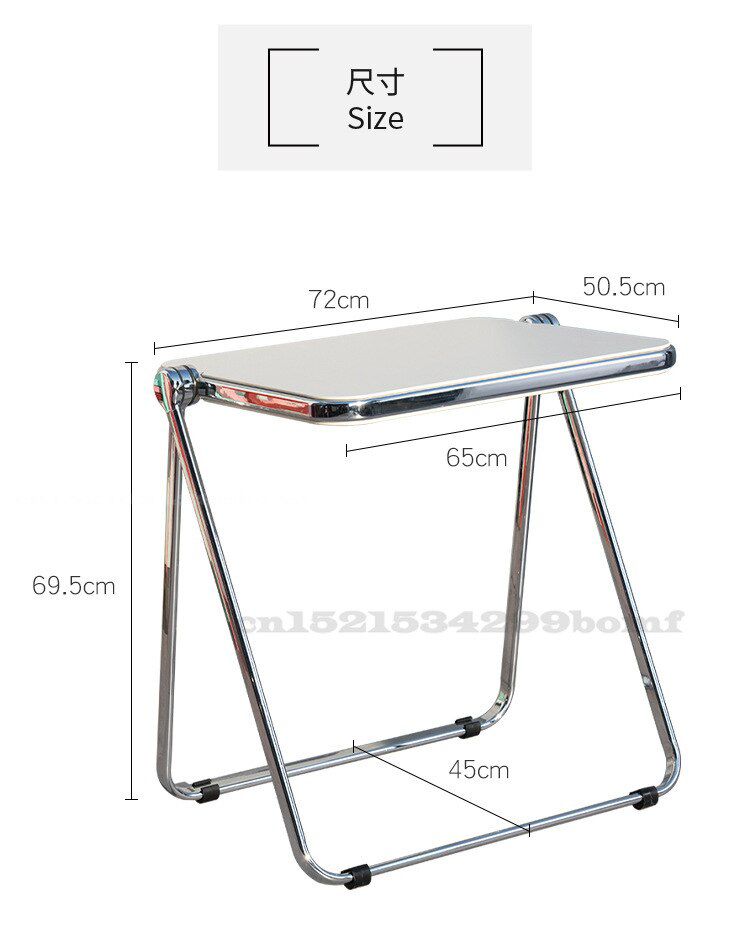 Simple Transparent Folding Table Portable Storage Office Study Table Household Non-slip Small Dining Table Strong Load Bearing