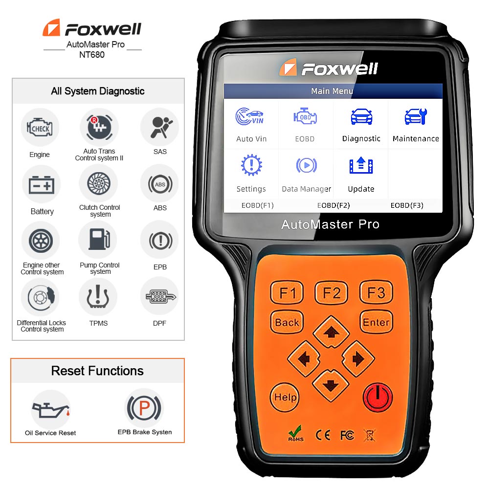 Foxwell NT520 PRO for KIA Sportage Multi System OBD2 Scanner Diagnostic Tool