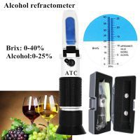 Handheld alcohol refractometer sugar Brix 0-40% alcohol 0-25% alcoholometer sugar meter refratometro with retail box