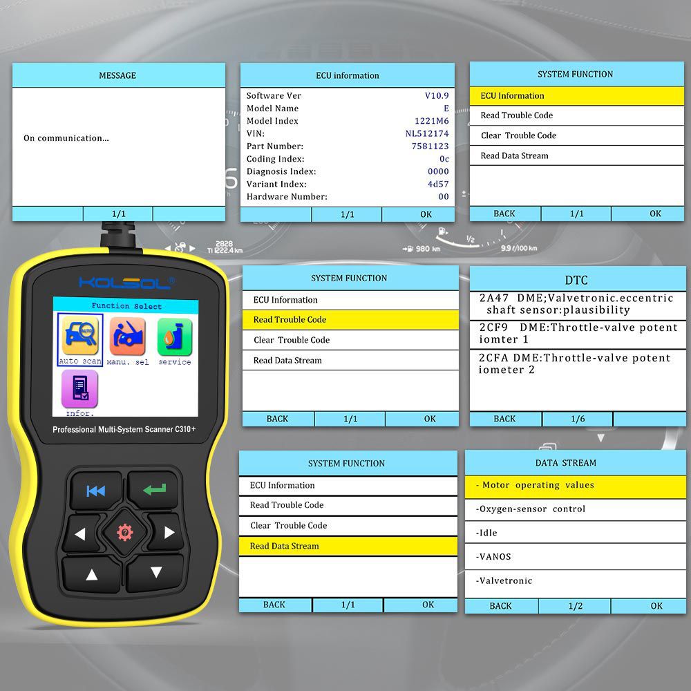 KOLSOL C310+ Full System Scan Tool Code Scanner for BMW