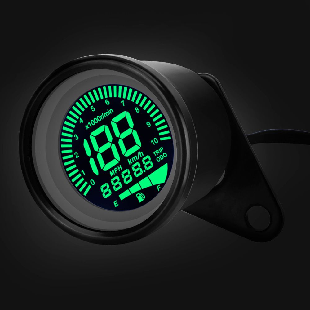 LED LCD Tachometer Indicator Retro LCD Odometer Scooter ATV Meter Motorcycle Digital Speedometer Universal Fuel Meter