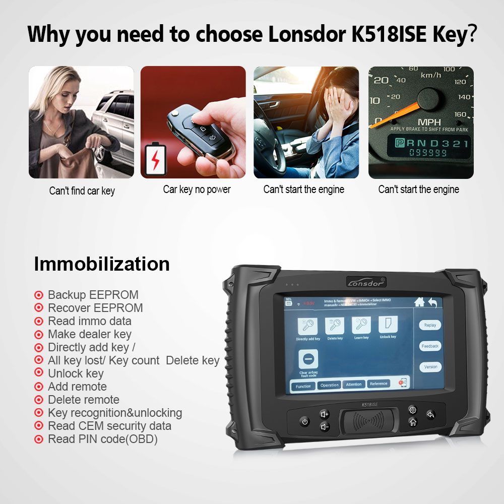 Lonsdor K518ISE K518 Key Programmer for All Makes With BMW FEM/EDC Functions