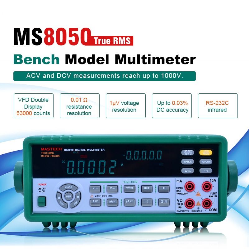 MS8050 5 1/2 Digital Multimeter 53K Counts High Accurayc Bench/True RMS with carry box