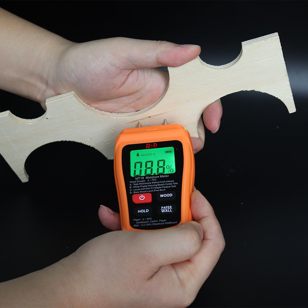 MT-18 Wood Moisture Meter Paper Humidity Tester Wall Hygrometer Timber Damp Detector Tree Density Tester Orange
