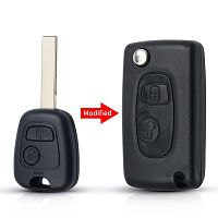 New Style Modified Flip Car Remote Key Fob Shell For Citroen C2 for Peugeot 206 207 Replacement 2 Buttons Auto Key Case