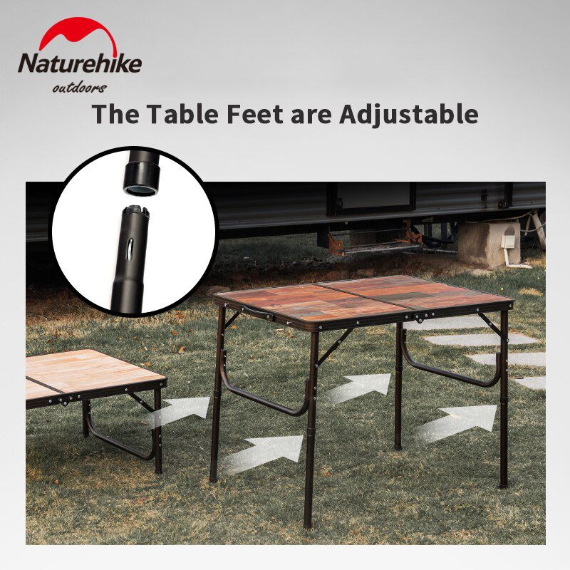 Large Size Portable Aluminum Alloy Folding Table Outdoor Travel Picnic Adjustable Height Camping Table 90x60x37cm