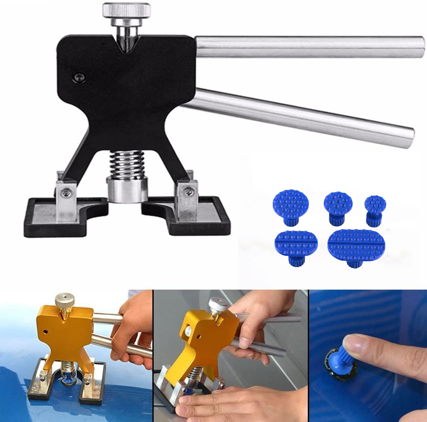 Paintless Dent Repair Puller Tools Dent Puller Slide Hammer T-Bar Tool Dent Removal Pulling Tabs for Car Auto Body