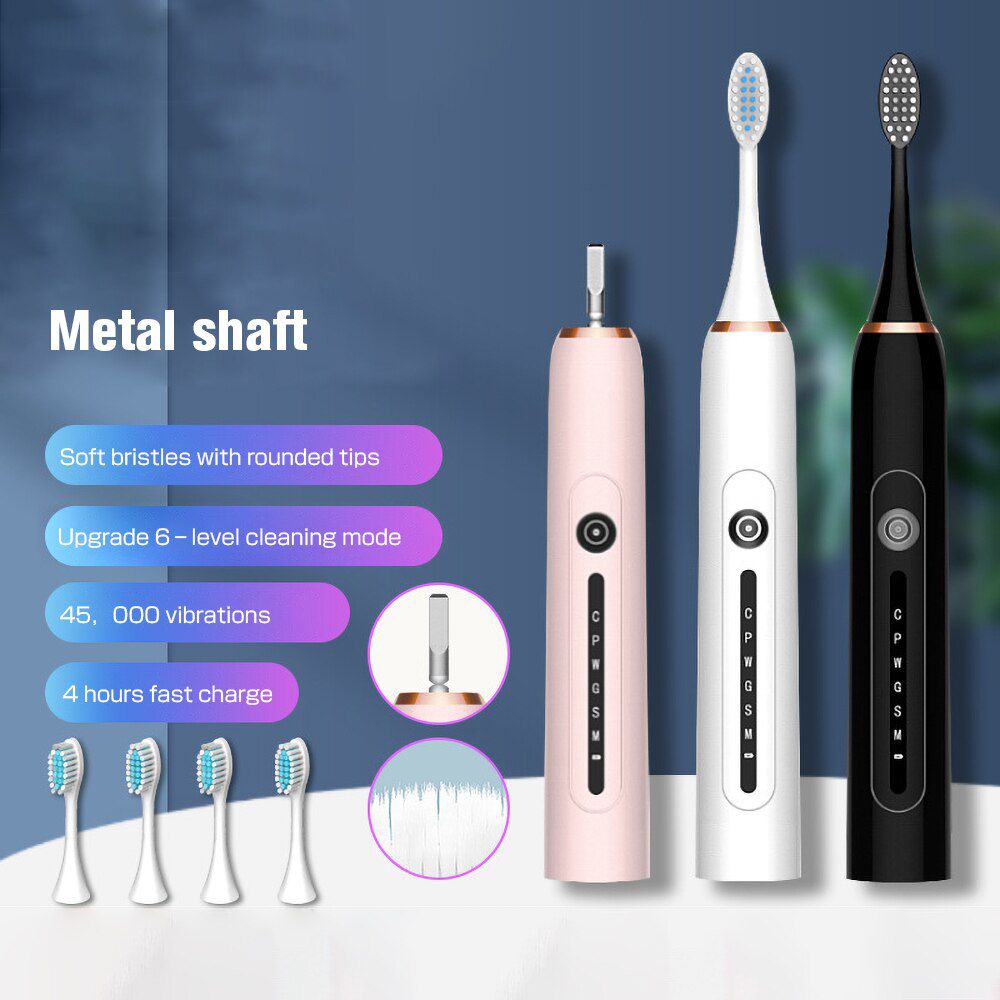 Sonic USB Electric 6 Gear Toothbrush Adult Children Household Whole Body Waterproof Mini Electric Toothbrush Oral Cleaning Tool