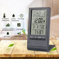 Thermometer Hygrometer Gauge Indicator Indoor/Outdoor Weather Station Automatic Electronic Temperature Humidity Monitor Clock