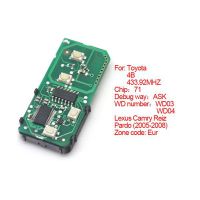 Smart card board 4 buttons 433.92MHZ number :271451-0140-Eu for Toyota