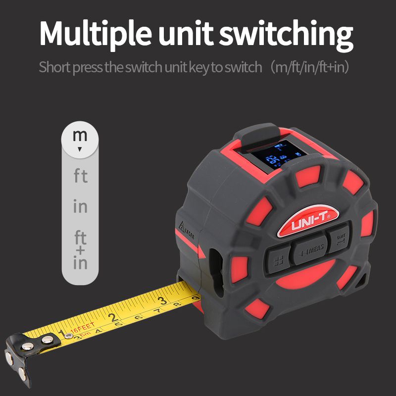 UNI-T 50M 60M Laser Electronic Tape Measure LM50T LM60T Roulette Laser Digital Ruler LCD Display Retractable Measuring Tool