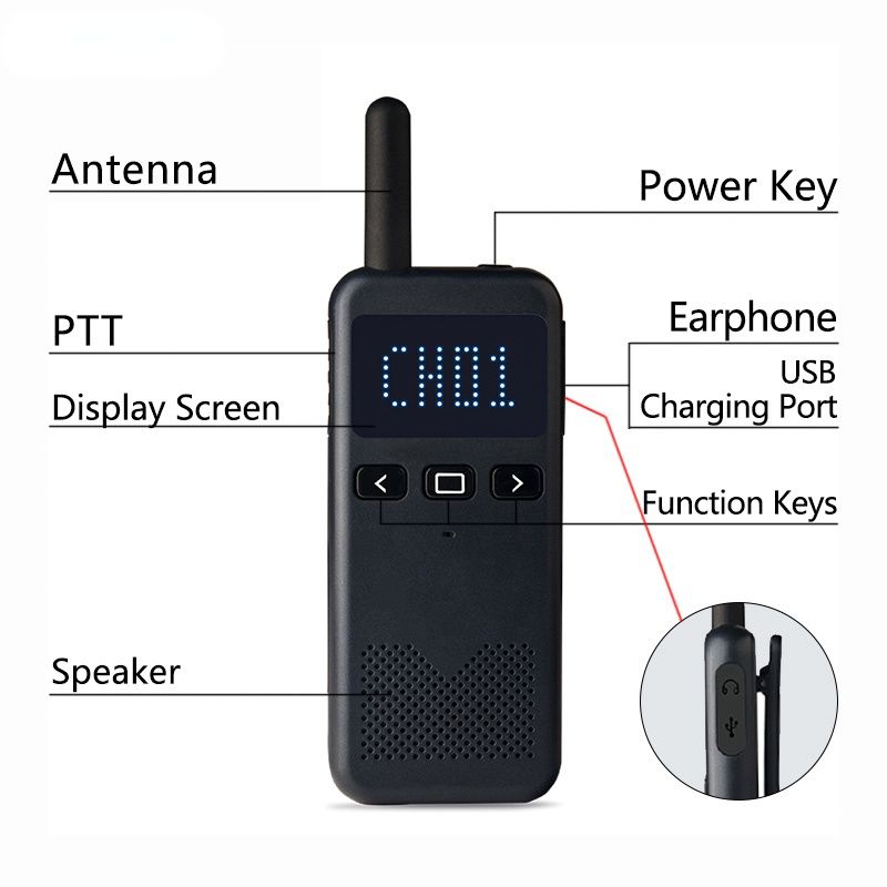 M2 Walkie Talkie Mini Two Way Radio Transceiver Station Handheld Talkies Walkie Portable Communication Wireless Intercom