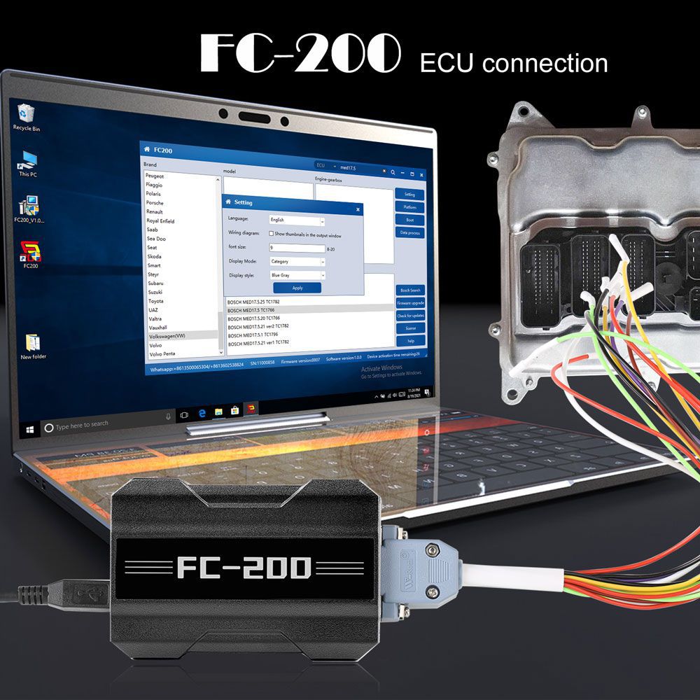 CG FC200 ECU Programmer Full Version with New Adapters Set No Need Disassembly