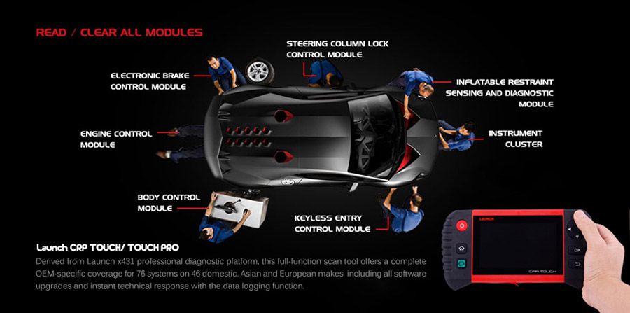 Launch CRP Touch Pro read and clear fault data